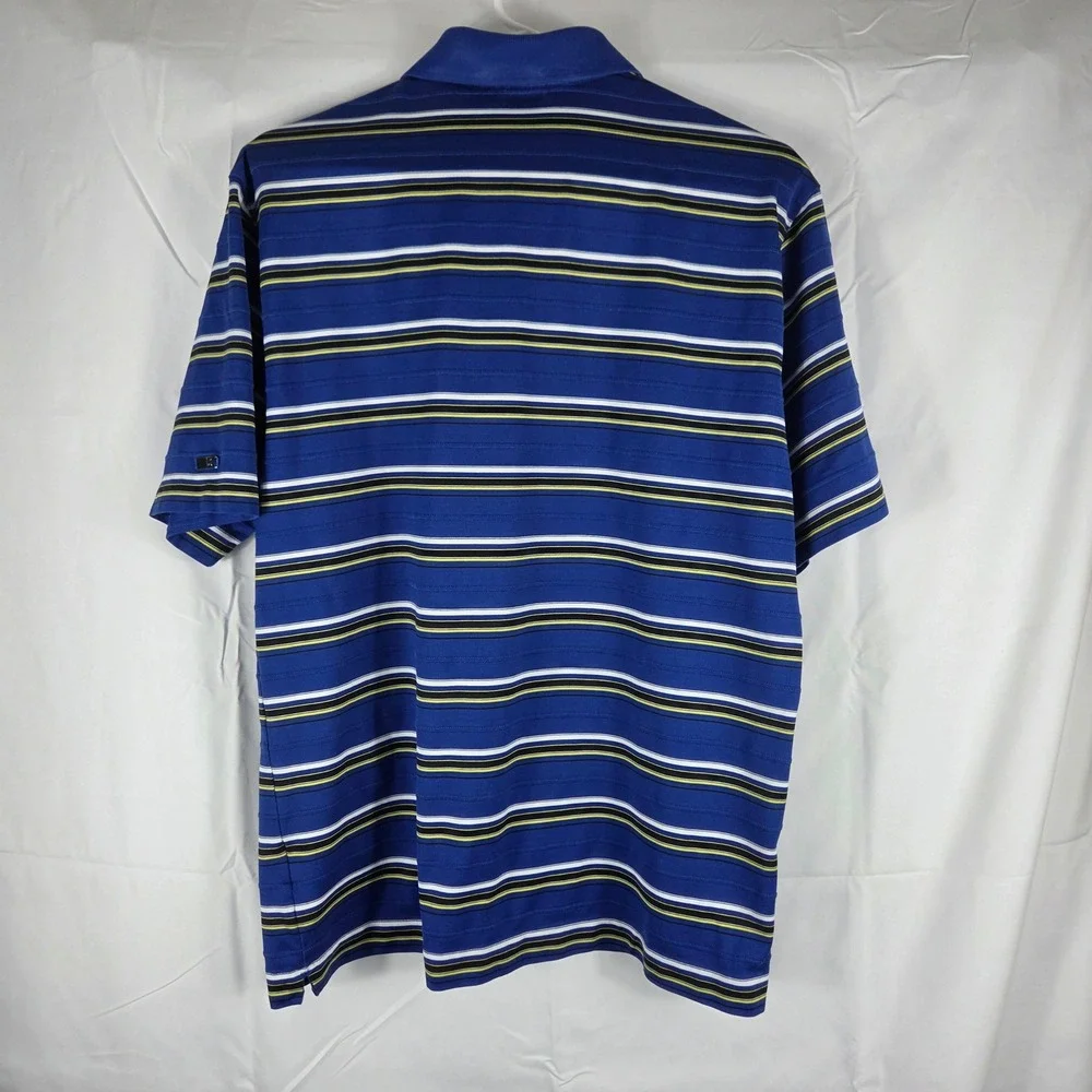 Nike Tiger Woods Collection Mens Blue Striped Golf Polo Shirt M 416671-437